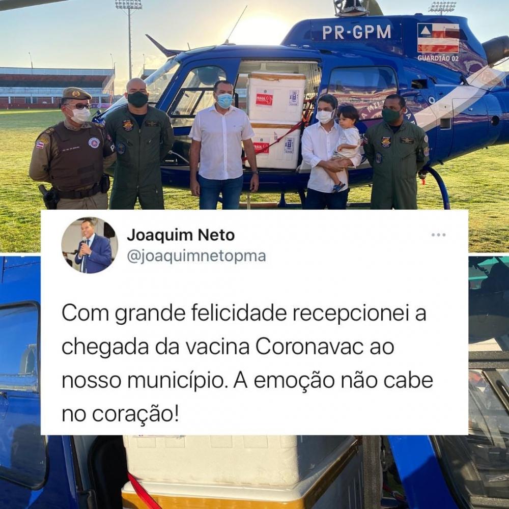 Vacina contra a Covid-19 chega a Alagoinhas e vacinação começa hoje diz Prefeito Joaquim Neto