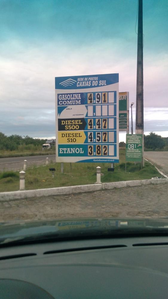 Gasolina chega a 4,91 no posto Capebi e consumidor reclama dos preços de Esplanada