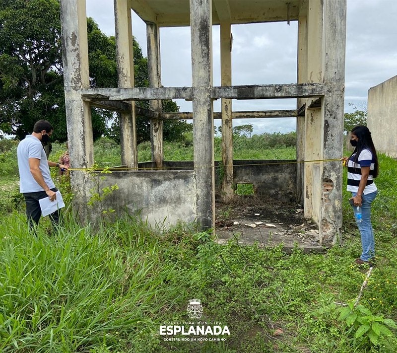 Equipes de engenharia do governo municipal e dos estado voltam a matadouro Municipal de Esplanada
