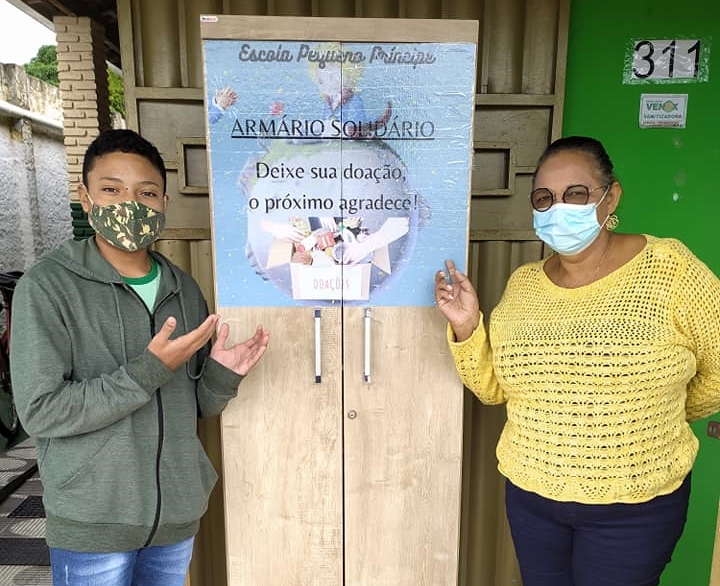 Em parceria com a Escola Pequeno Princípe aluno cria projeto de arrecadação e doação de alimentos em Esplanada