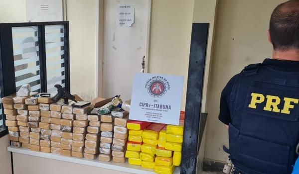 Casal é preso após ser flagrado transportando 85 quilos de maconha em veículo que transitava na BR-101